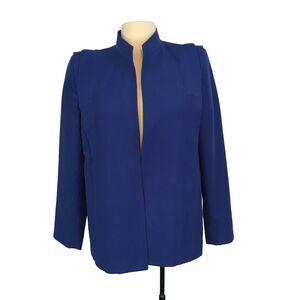 Sasson Vintage 80s Womens Blue Open Front Blazer, Jacket 14/15,‎ 42 bust, Retro